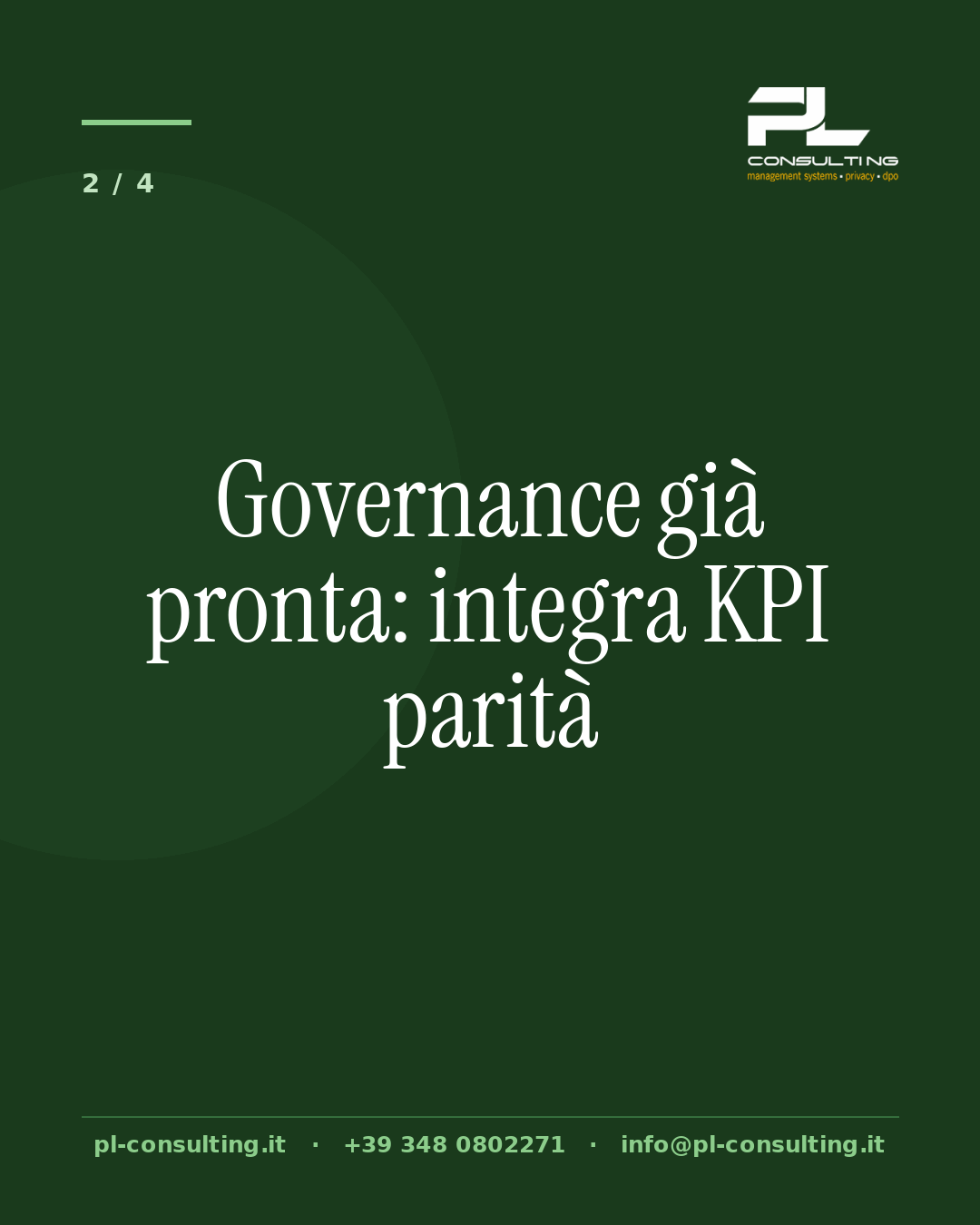 Governance già pronta: integra KPI parità