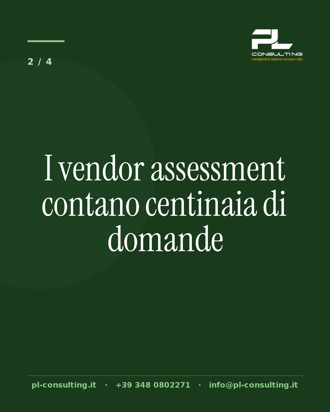 I vendor assessment contano centinaia di domande