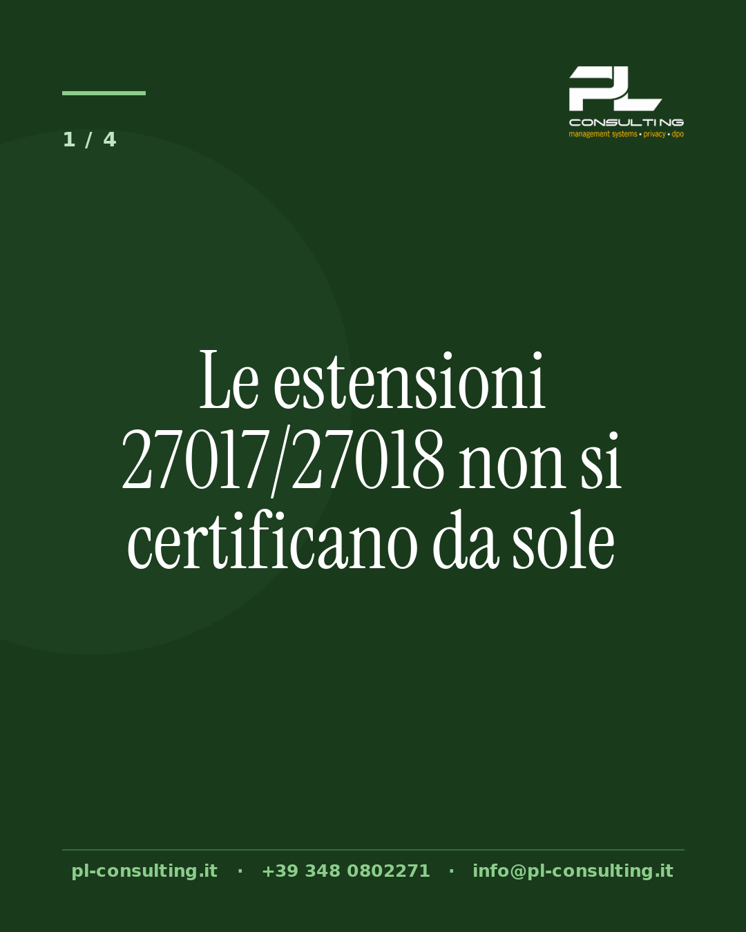 Le estensioni 27017/27018 non si certificano da sole