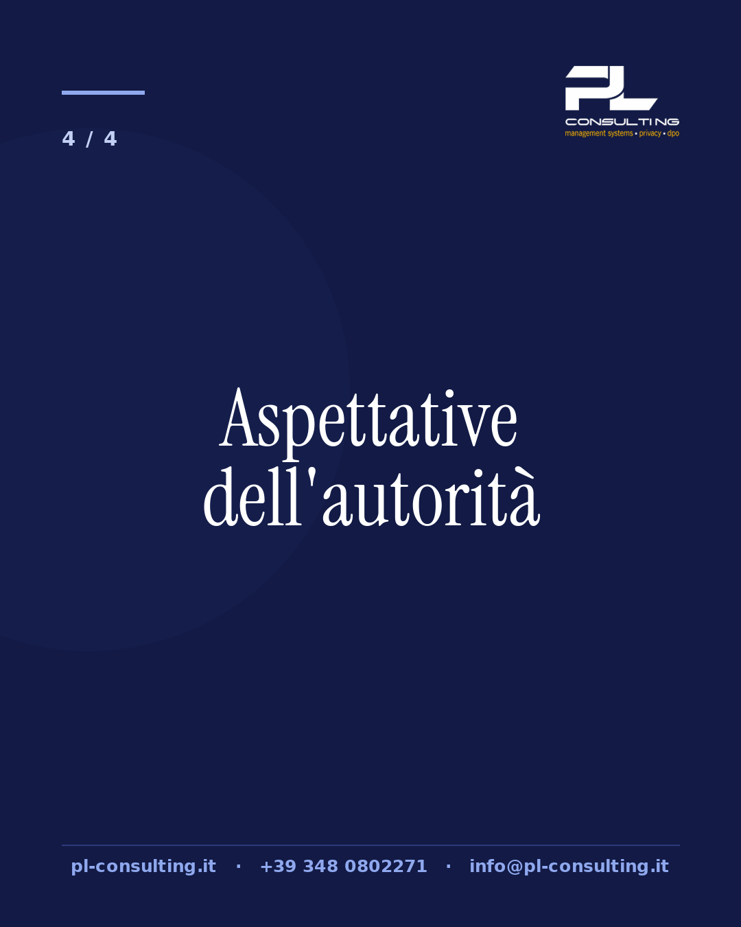 Aspettative dell'autorità