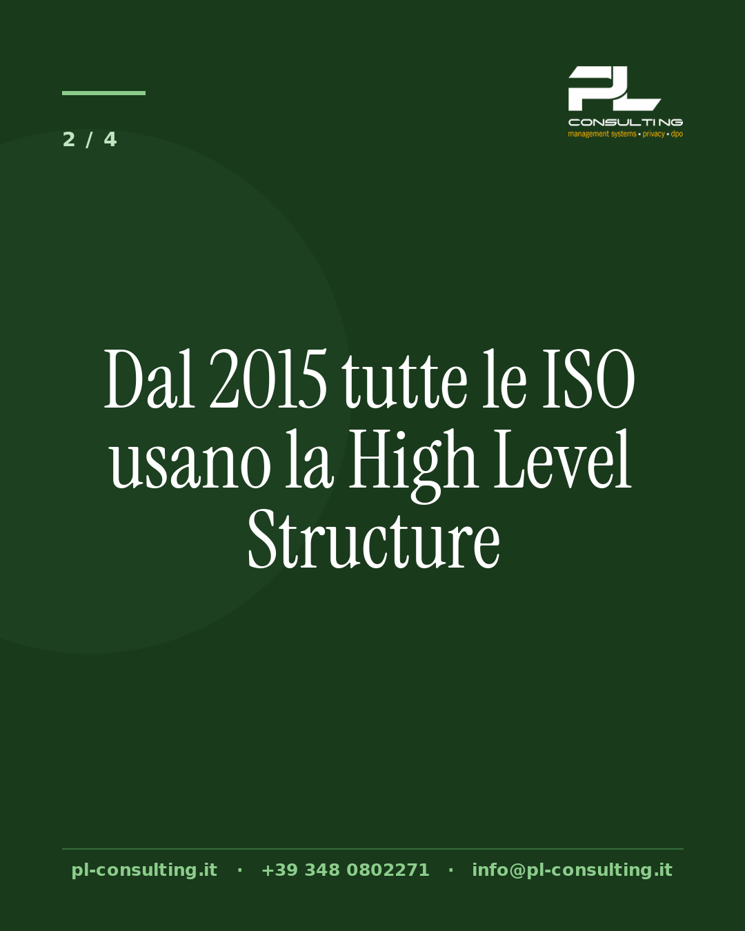 Dal 2015 tutte le ISO usano la High Level Structure