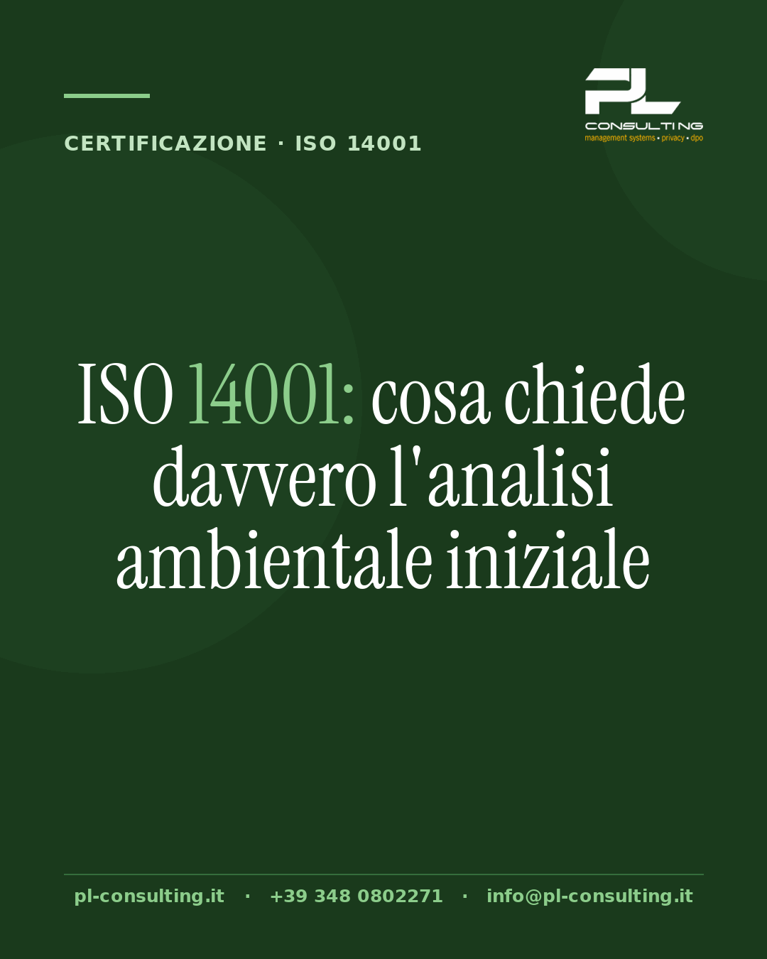 ISO 14001: cosa chiede davvero l'analisi ambientale iniziale