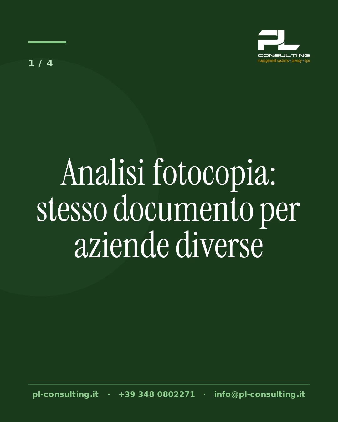 Analisi fotocopia: stesso documento per aziende diverse
