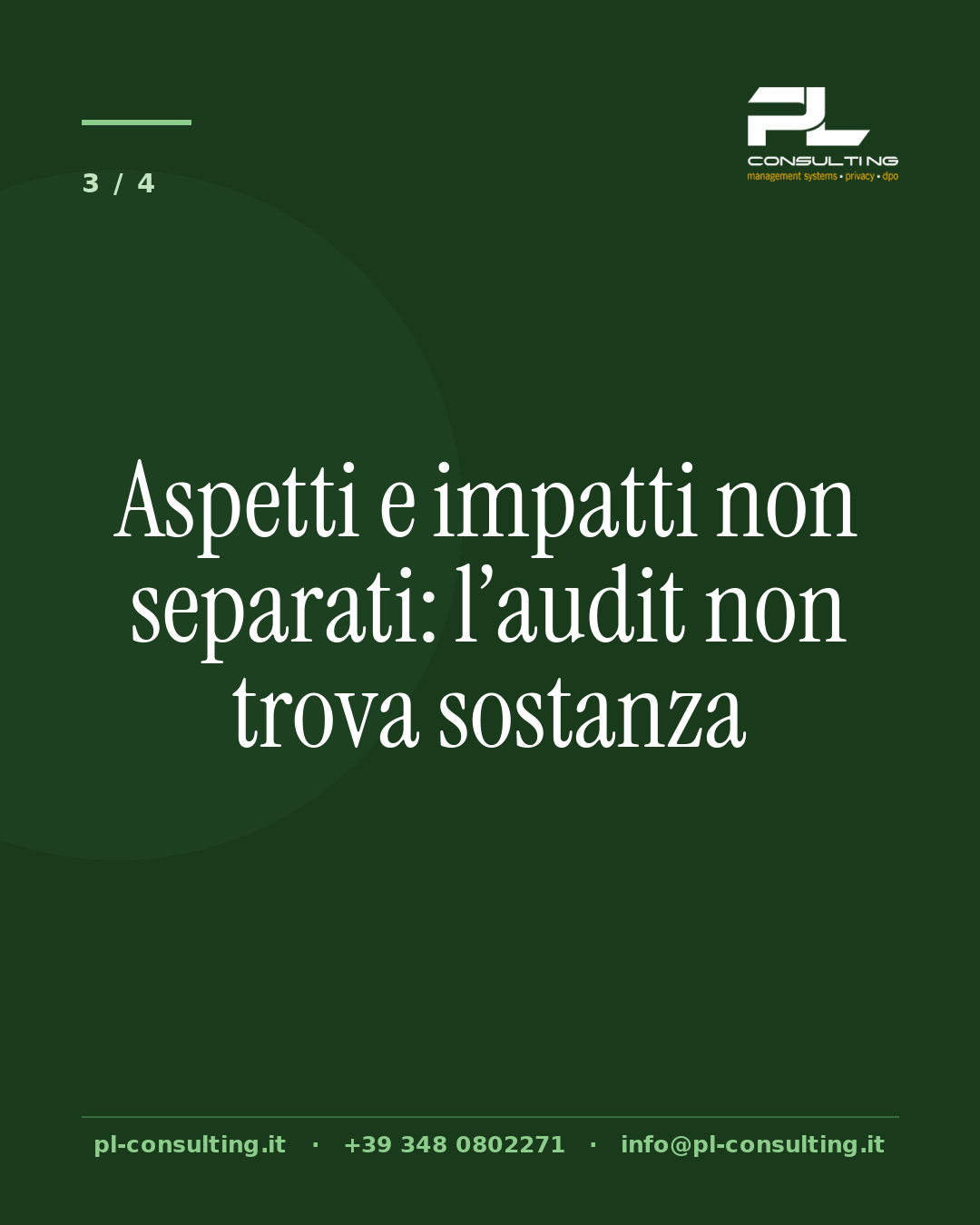 Aspetti e impatti non separati: l’audit non trova sostanza