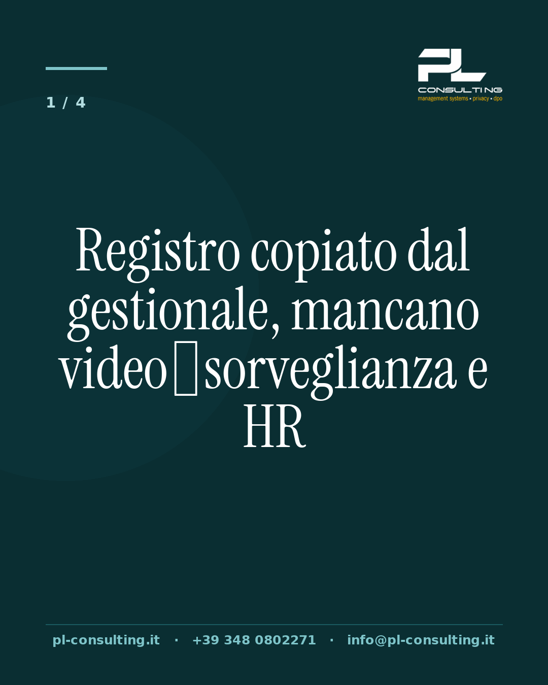 Registro copiato dal gestionale, mancano video‑sorveglianza e HR