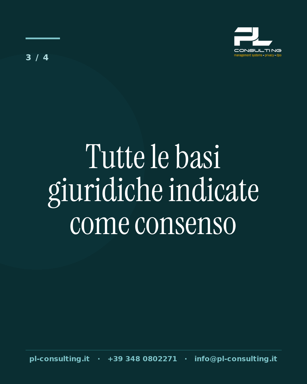 Tutte le basi giuridiche indicate come consenso