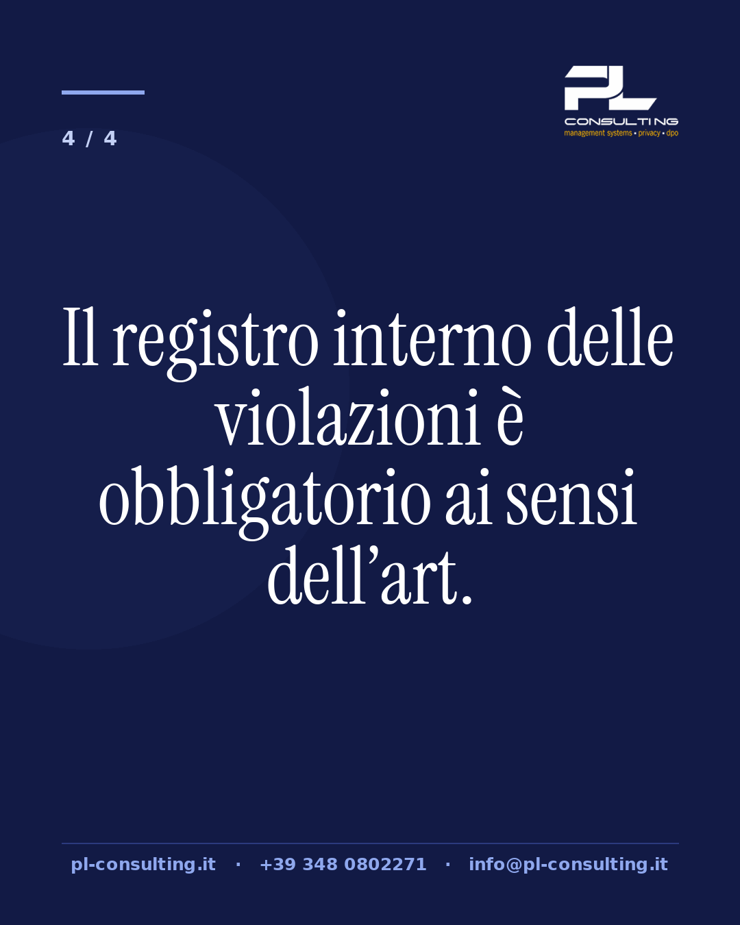 Il registro interno delle violazioni è obbligatorio ai sensi dell’art.