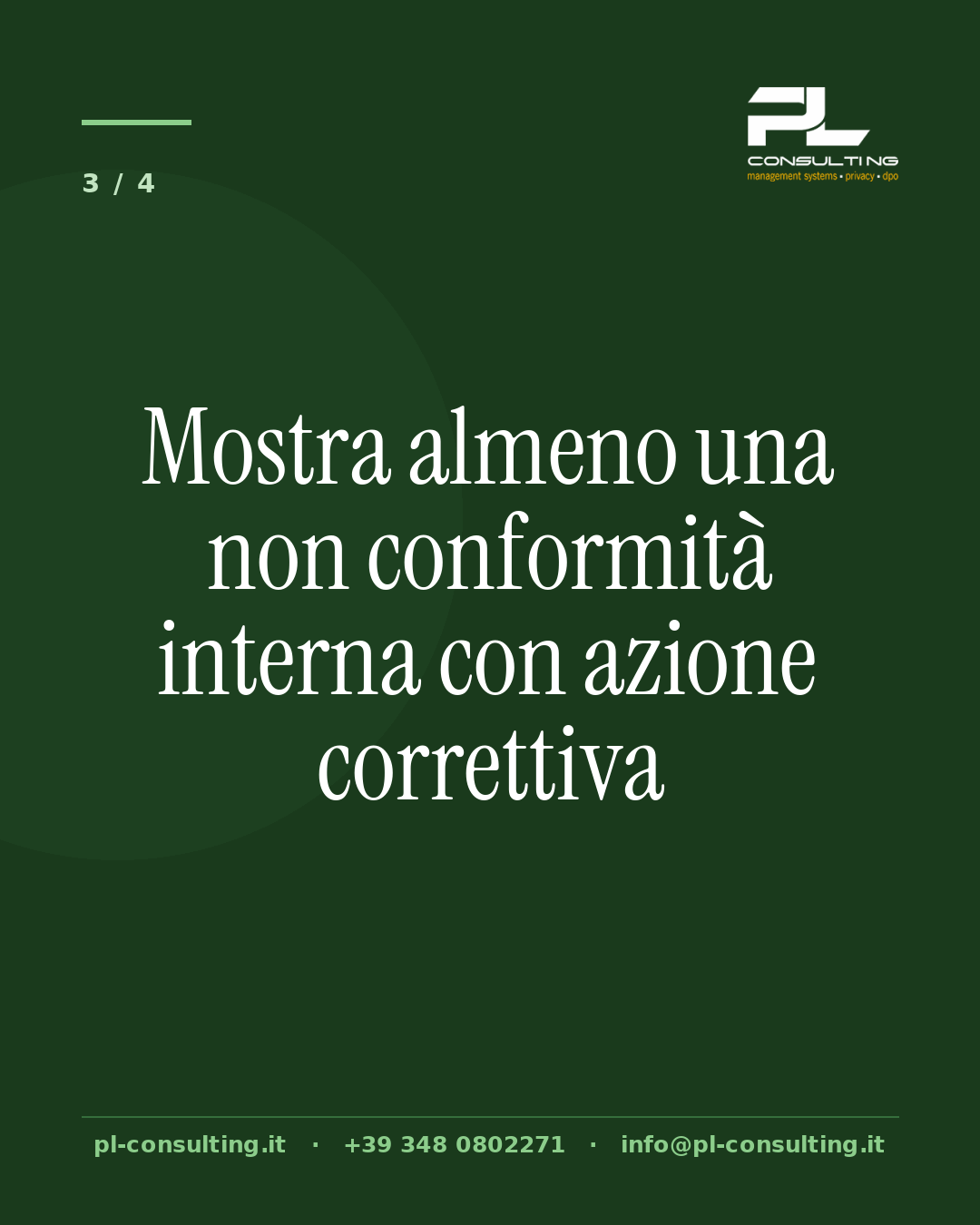 Mostra almeno una non conformità interna con azione correttiva