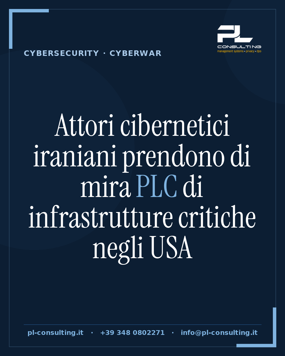 Attori cibernetici iraniani prendono di mira PLC di infrastrutture critiche negli USA