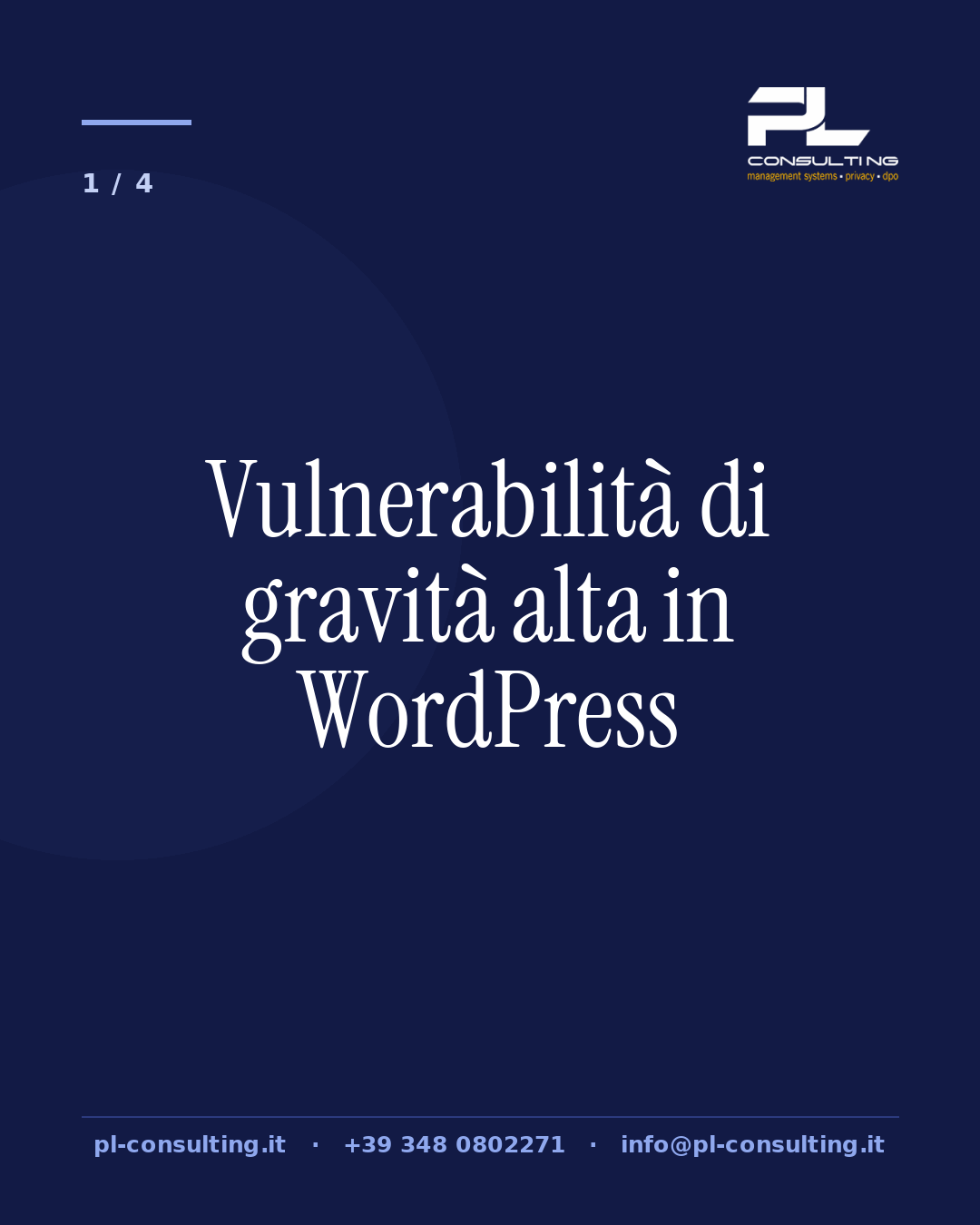 Vulnerabilità di gravità alta in WordPress