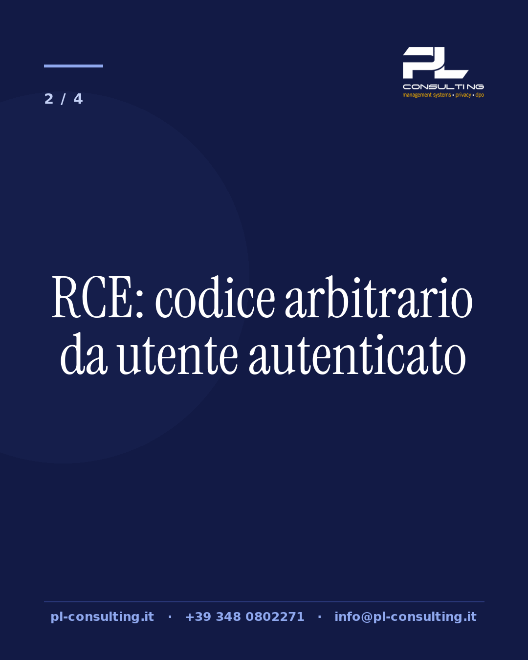 RCE: codice arbitrario da utente autenticato