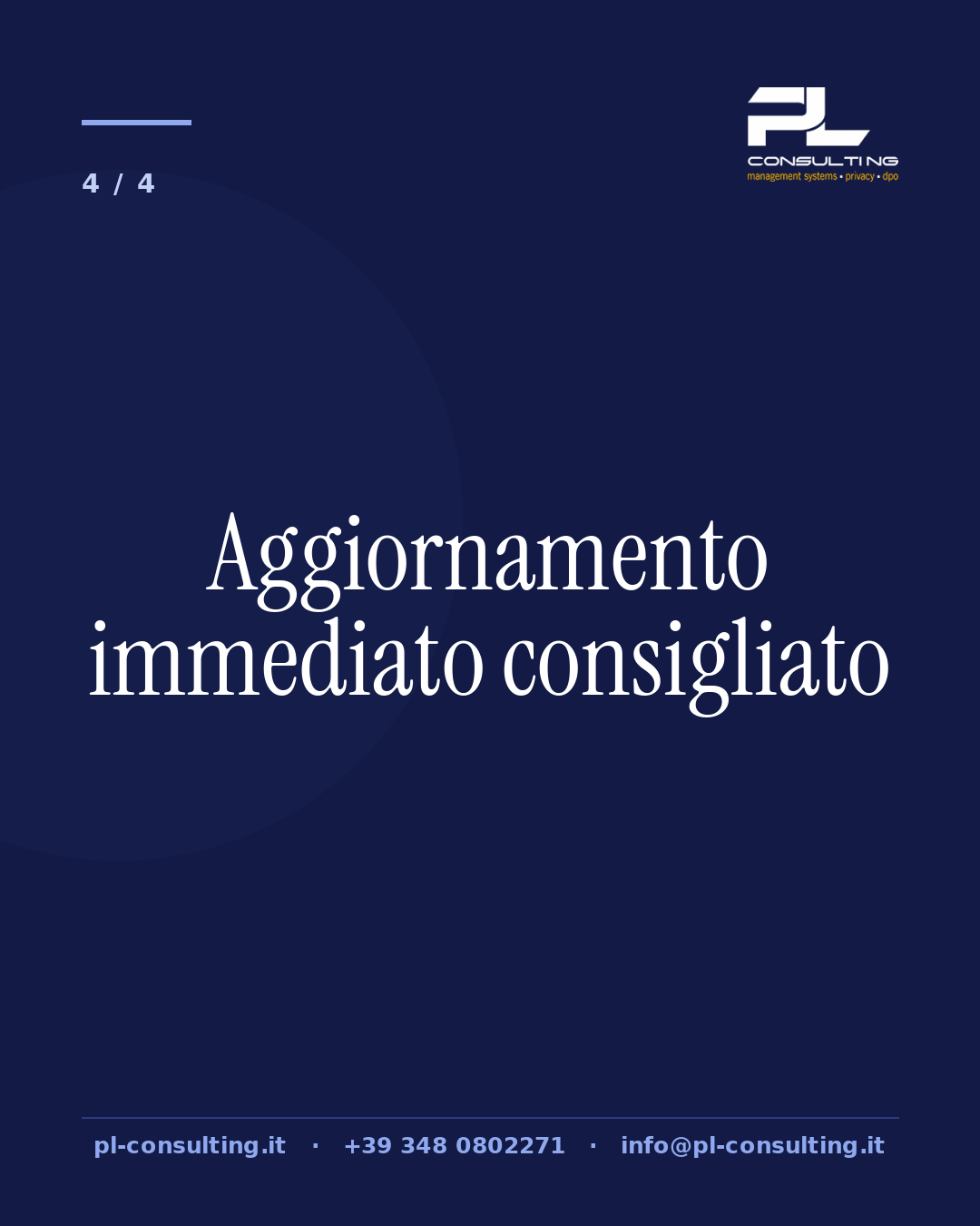 Aggiornamento immediato consigliato