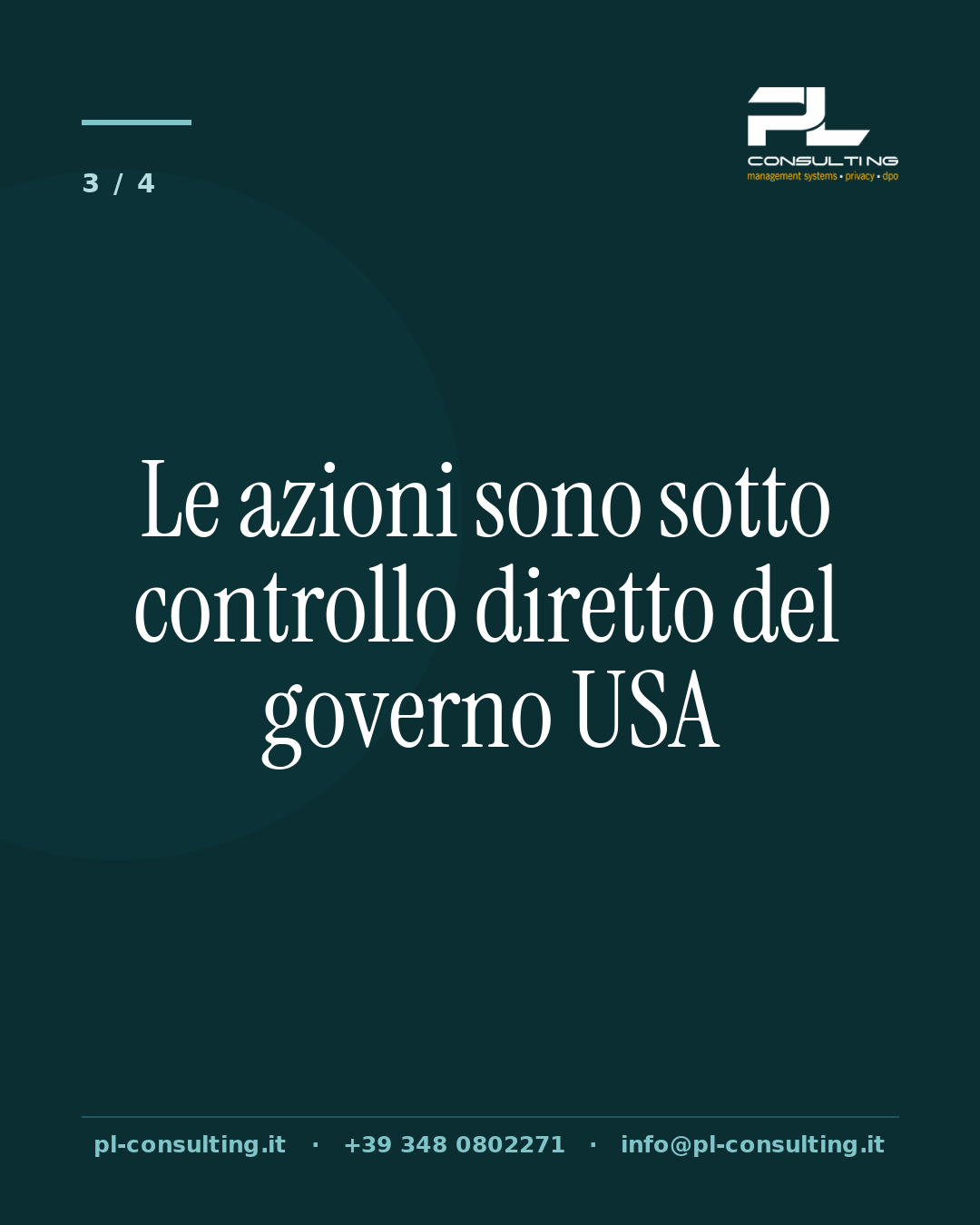 Le azioni sono sotto controllo diretto del governo USA