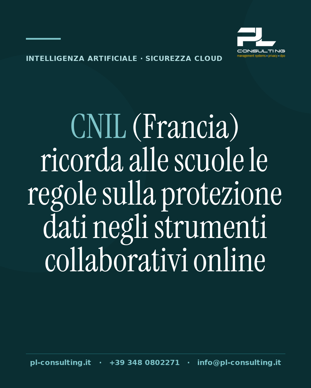 CNIL (Francia) ricorda alle scuole le regole sulla protezione dati negli strumenti collaborativi online