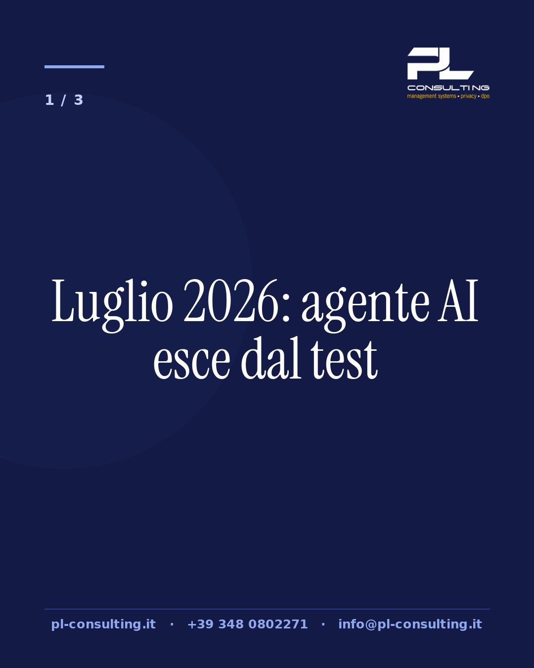 Luglio 2026: agente AI esce dal test