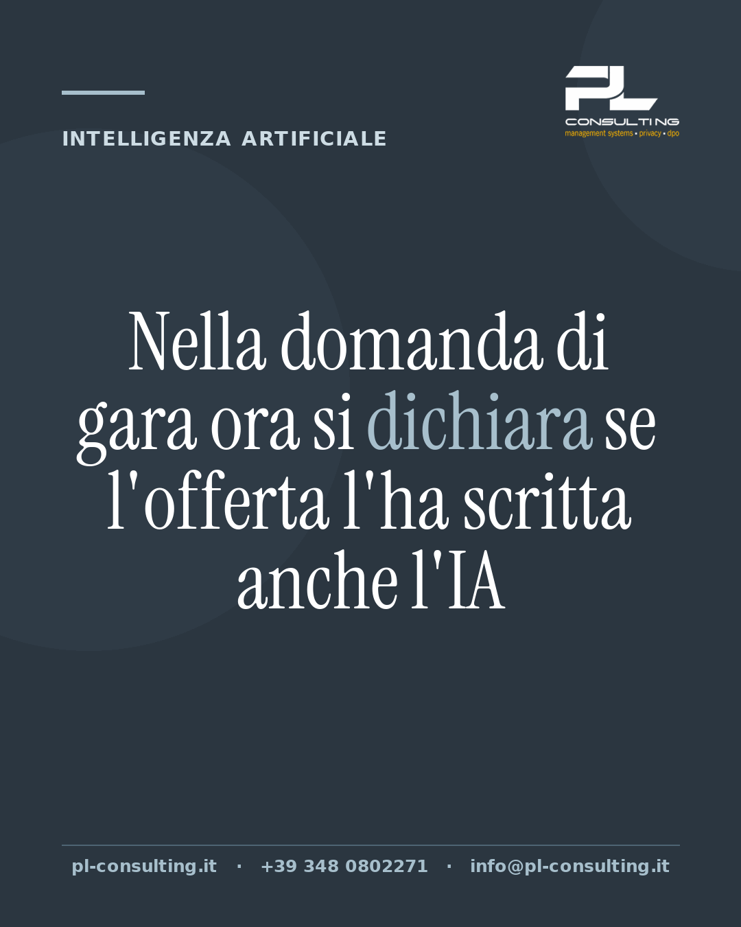 Nella domanda di gara ora si dichiara se l'offerta l'ha scritta anche l'IA