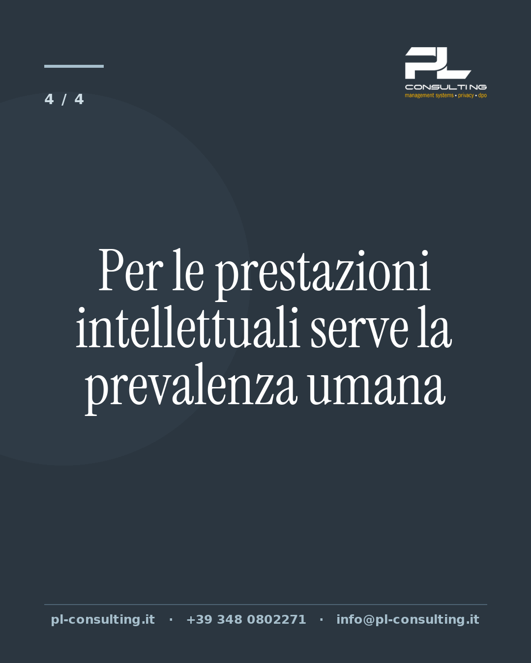 Per le prestazioni intellettuali serve la prevalenza umana