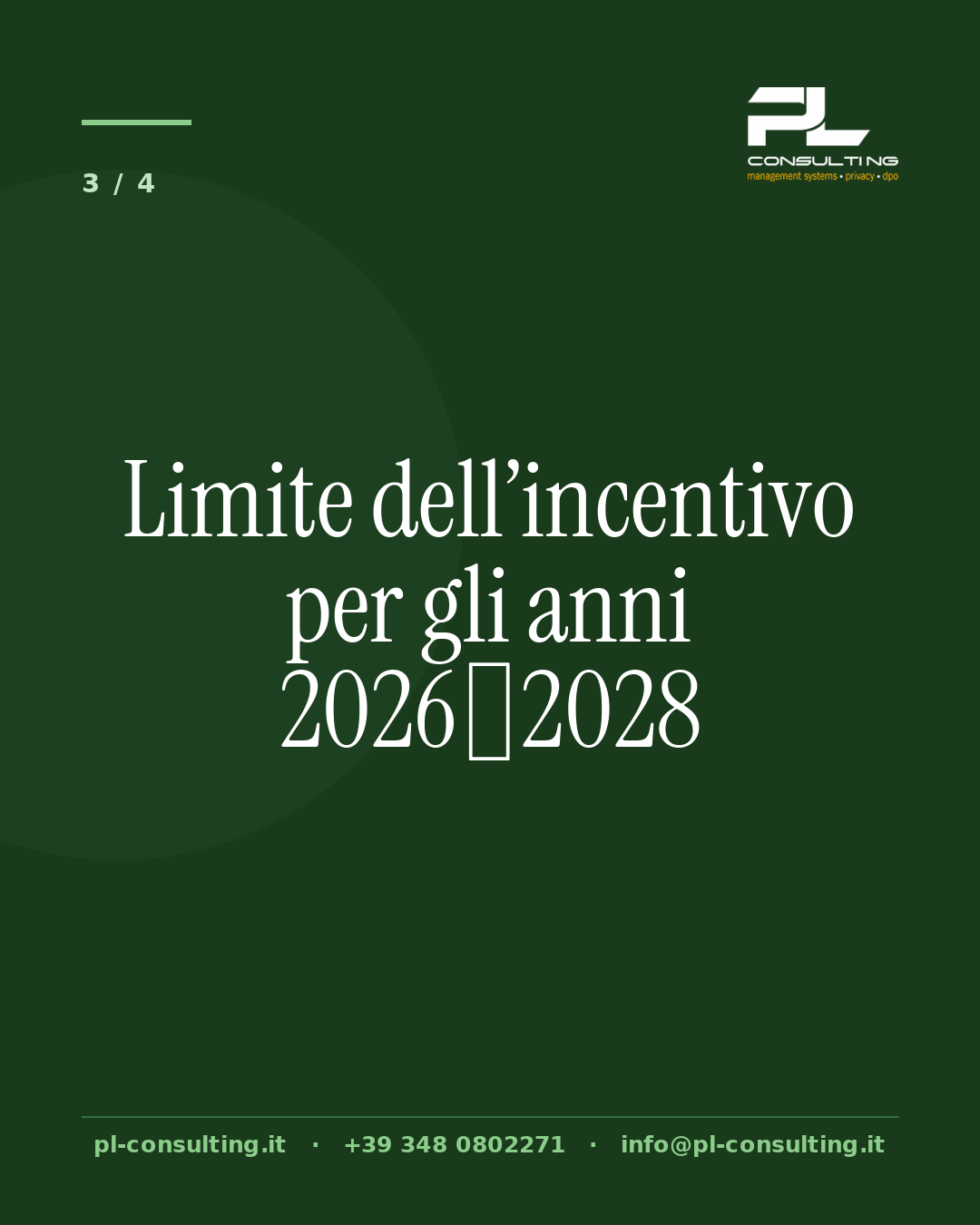 Limite dell’incentivo per gli anni 2026‑2028