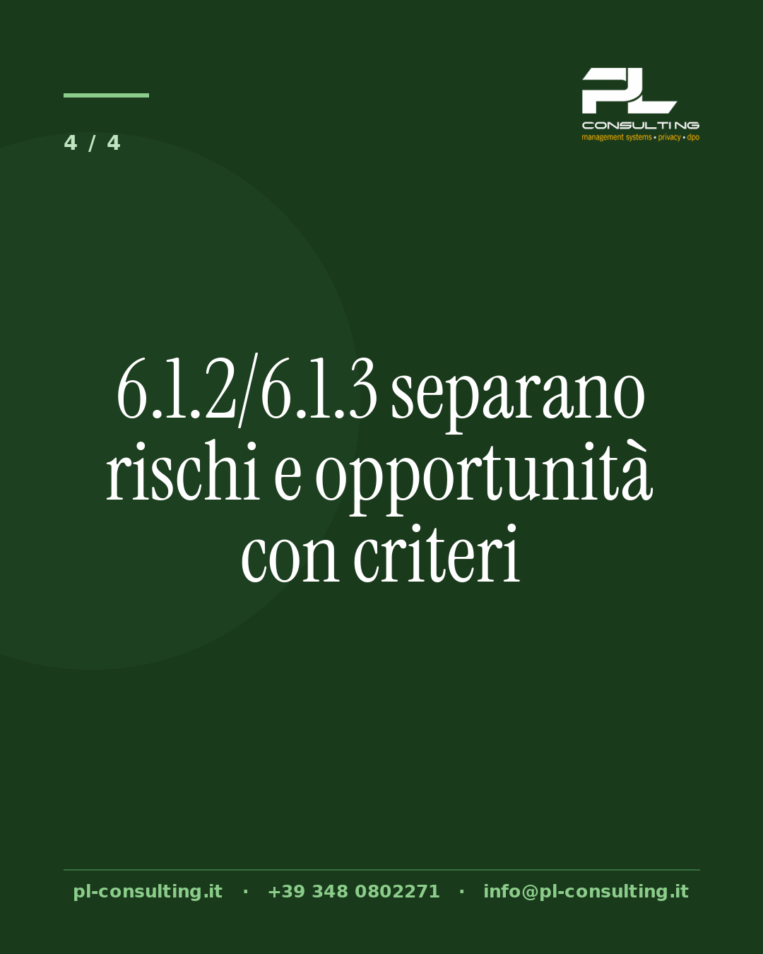 6.1.2/6.1.3 separano rischi e opportunità con criteri
