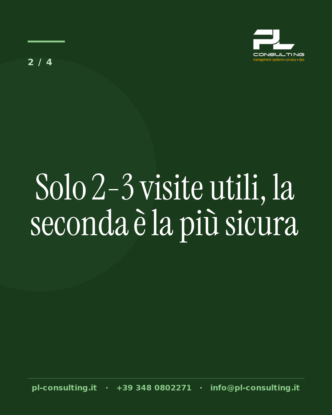Solo 2‑3 visite utili, la seconda è la più sicura