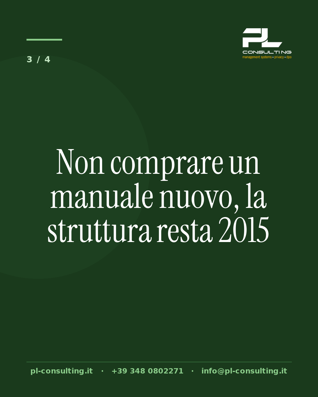 Non comprare un manuale nuovo, la struttura resta 2015