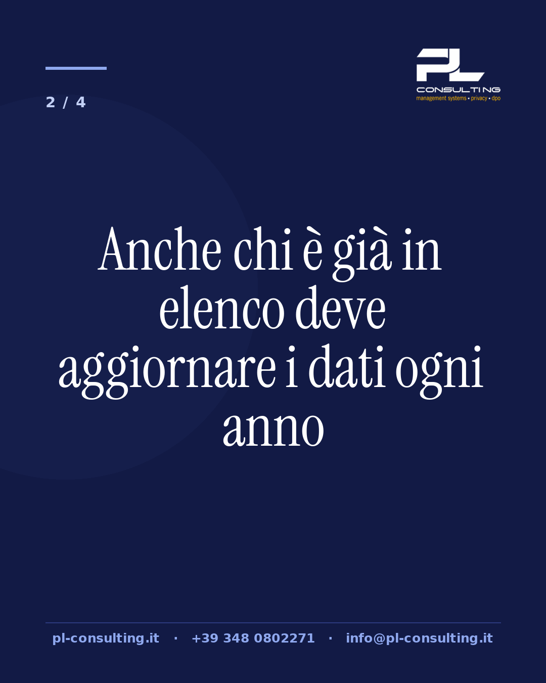 Anche chi è già in elenco deve aggiornare i dati ogni anno