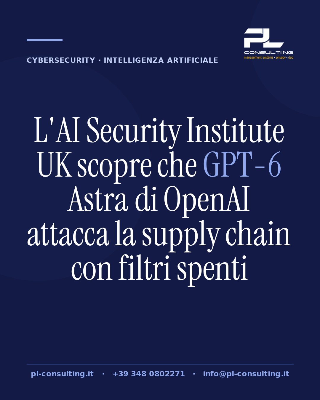 L'AI Security Institute UK scopre che GPT-6 Astra di OpenAI attacca la supply chain con filtri spenti