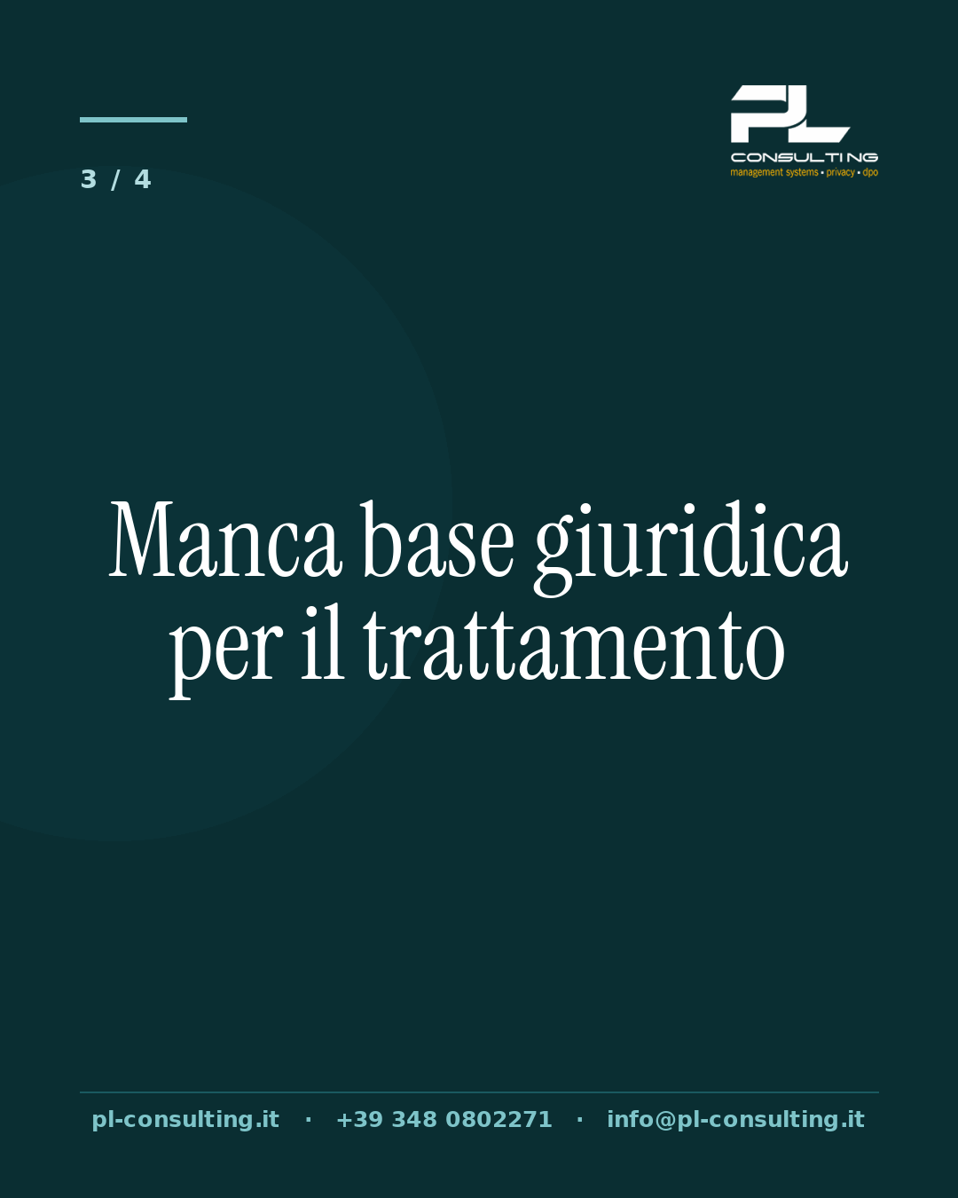 Manca base giuridica per il trattamento