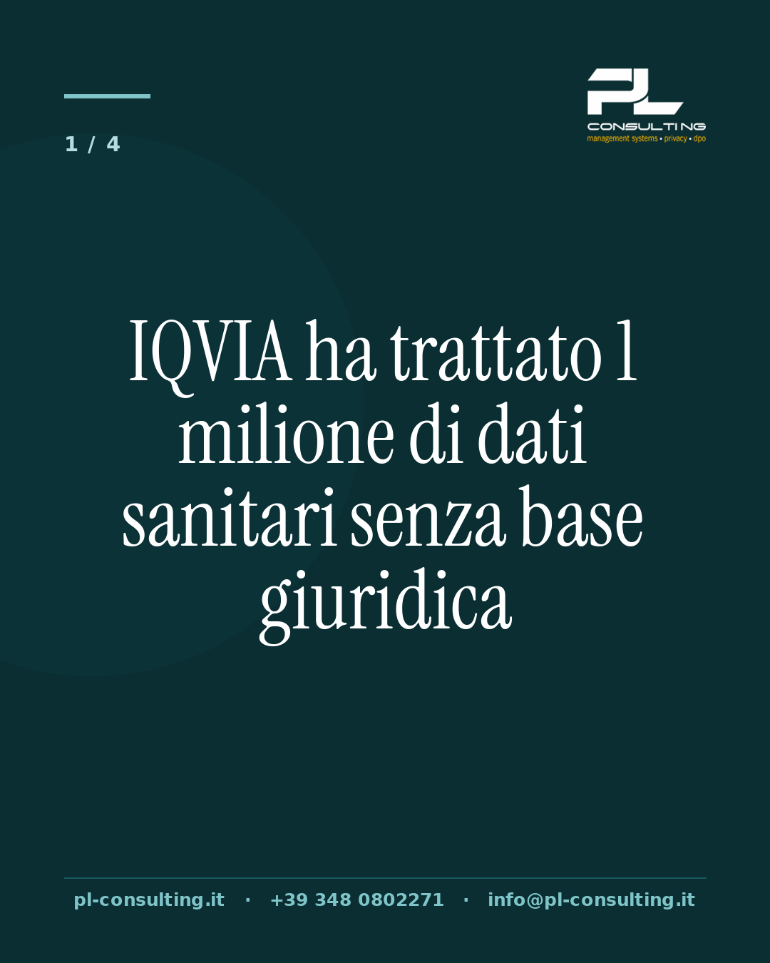 IQVIA ha trattato 1 milione di dati sanitari senza base giuridica