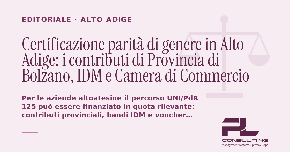Certificazione parità di genere in Alto Adige: i contributi di Provincia di Bolzano, IDM e Camera di Commercio