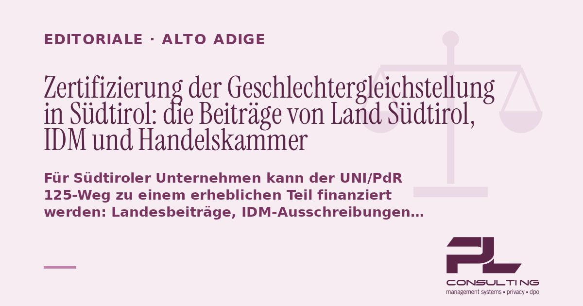 Zertifizierung der Geschlechtergleichstellung in Südtirol: die Beiträge von Land Südtirol, IDM und Handelskammer